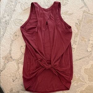 Lululemon Athletica Burgundy Knot-Back Tank Top